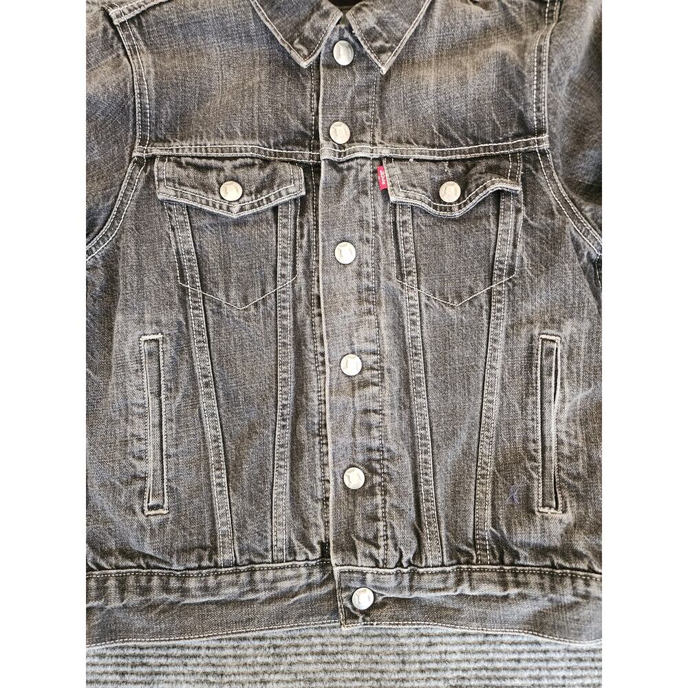 Vintage Levis Youth Medium Trucker Jacket Knit Collar & Cuffs 100% Cotton - Picture 4 of 11